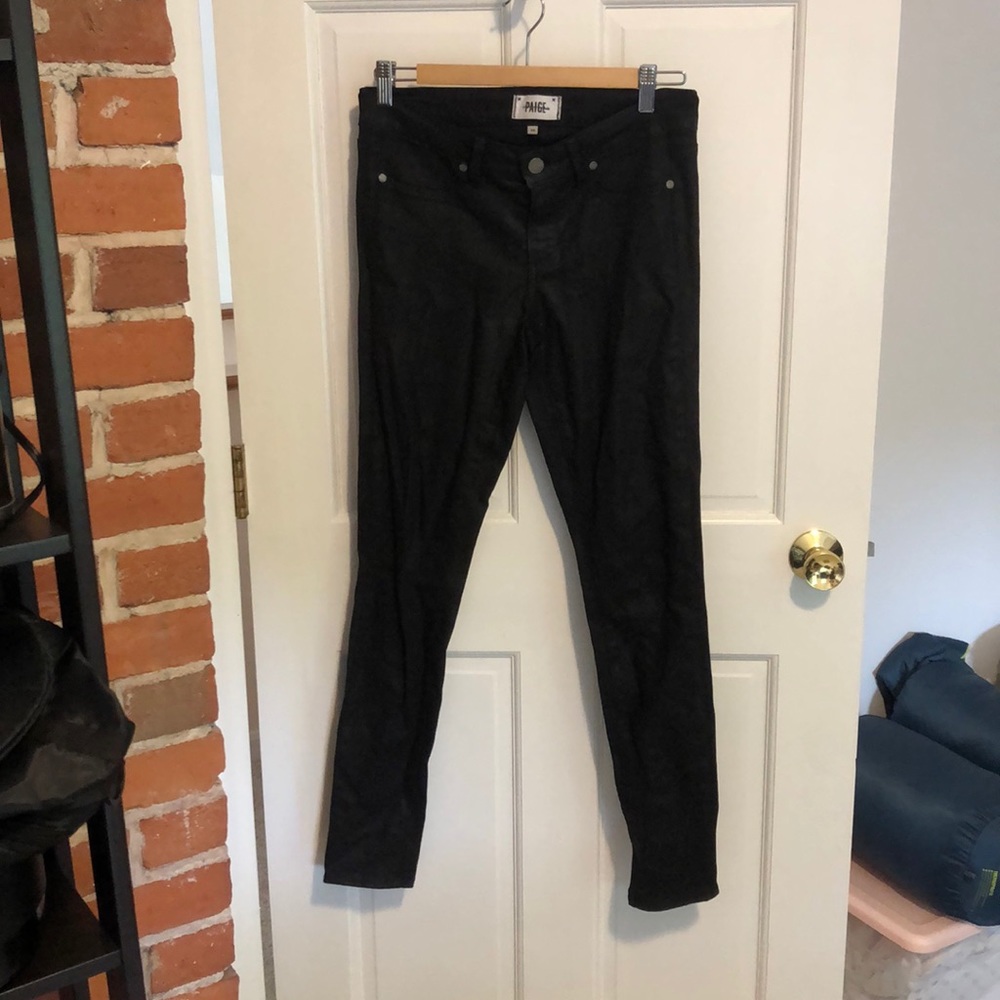 Paige Black Metallic Skinny Jeans